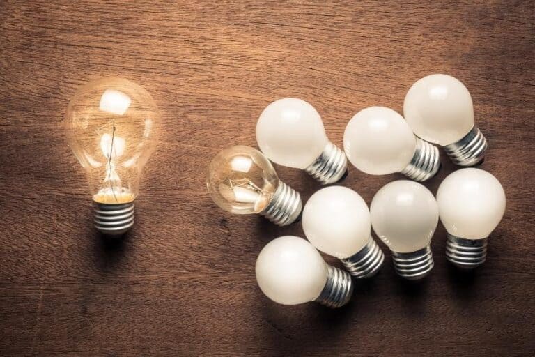Picture of Light Bulb Lit Representing Leadership